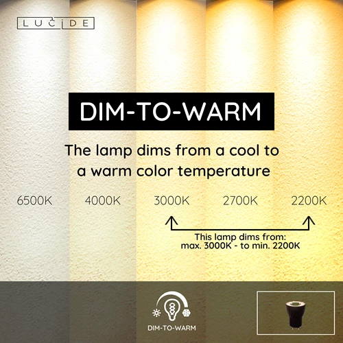 Lucide MR11 - Led bulb - Ø 3,5 cm - LED Dim to warm - GU10 (MR11) - 1x4W 2200K/3000K - Black - USP